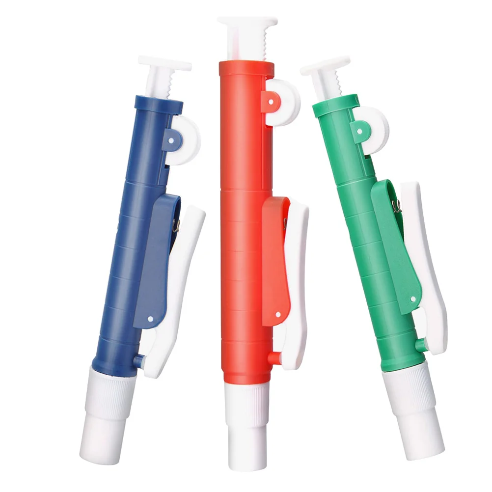 3 قطعة مجموعة مضخة شفط ماصة أداة مختبر يدوية مشفرة بالألوان للتعامل مع السائل الدقيق وحدة تحكم ماصة عالمية
