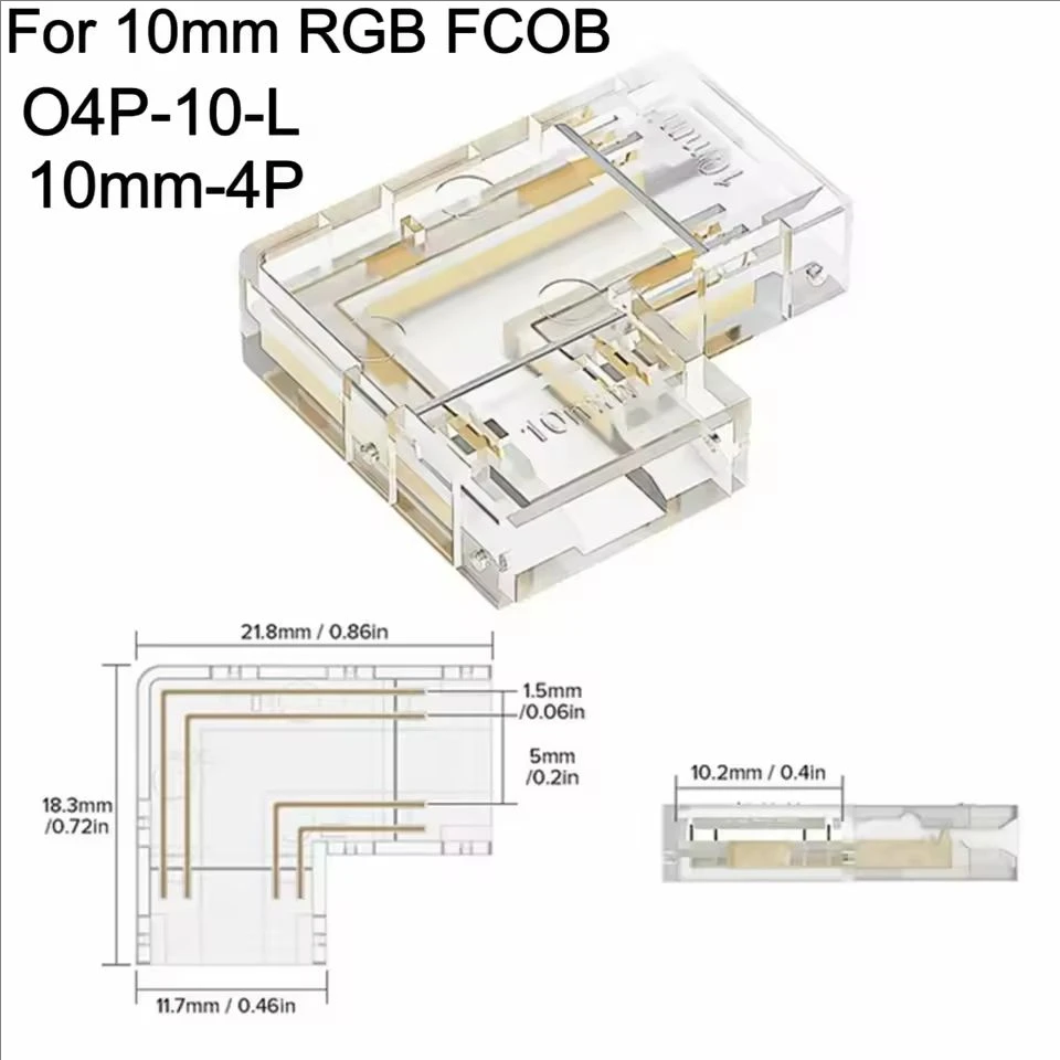 Handgepresster Lötfreier Einfach zu Installierender 2/3/4-Pin LED-Lichtstreifen-Verbinder, Geeignet für 5/8/10mm COB-Lichtstreifen