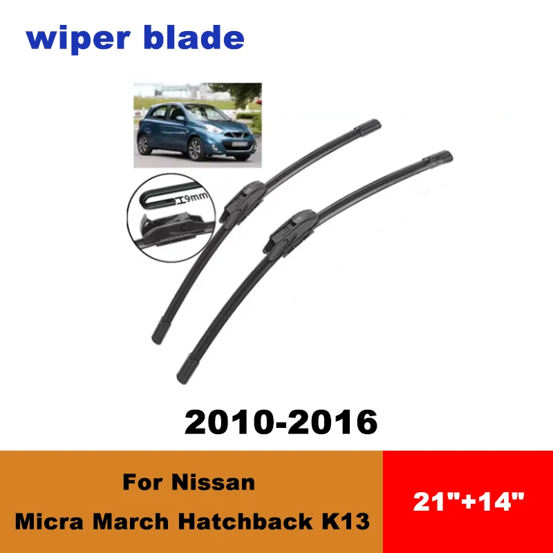 

For Nissan Micra March Hatchback K13 10-16 car front wiper blades silent wiper blades soft rubber windshield wipers accessory