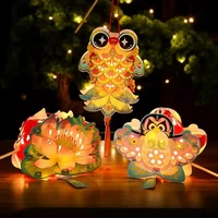 Mid-Autumn Festival Lantern Handmade DIY Material Traditional Rabbit Lamp Handheld Led Lantern Glowing in the Dark Chinese Decor 3