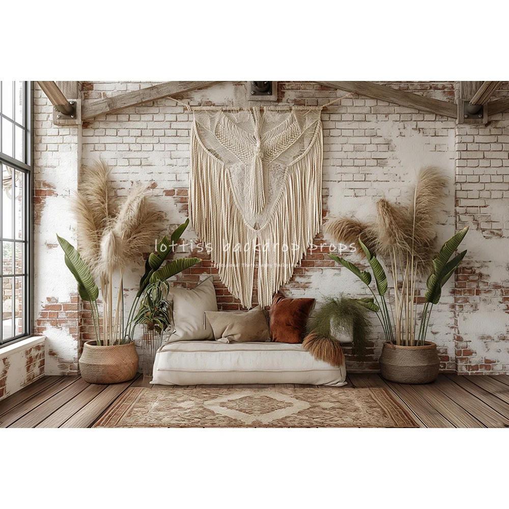 Boho Style Wall Backdrops Kids Adult Photography Child Baby Photocall Plants Floral Decors Classic Backgrounds