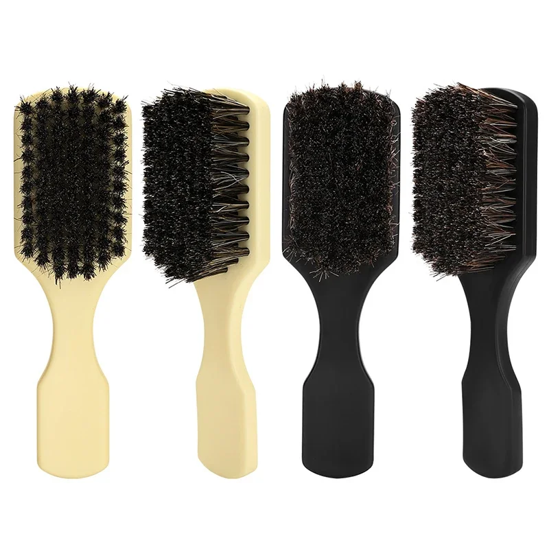 Barber Men Boar Bristles Beard Brush Salon Hair Brush Shaving Comb Oil Head Styling Detangling Facial Mustache Cleaning Tools