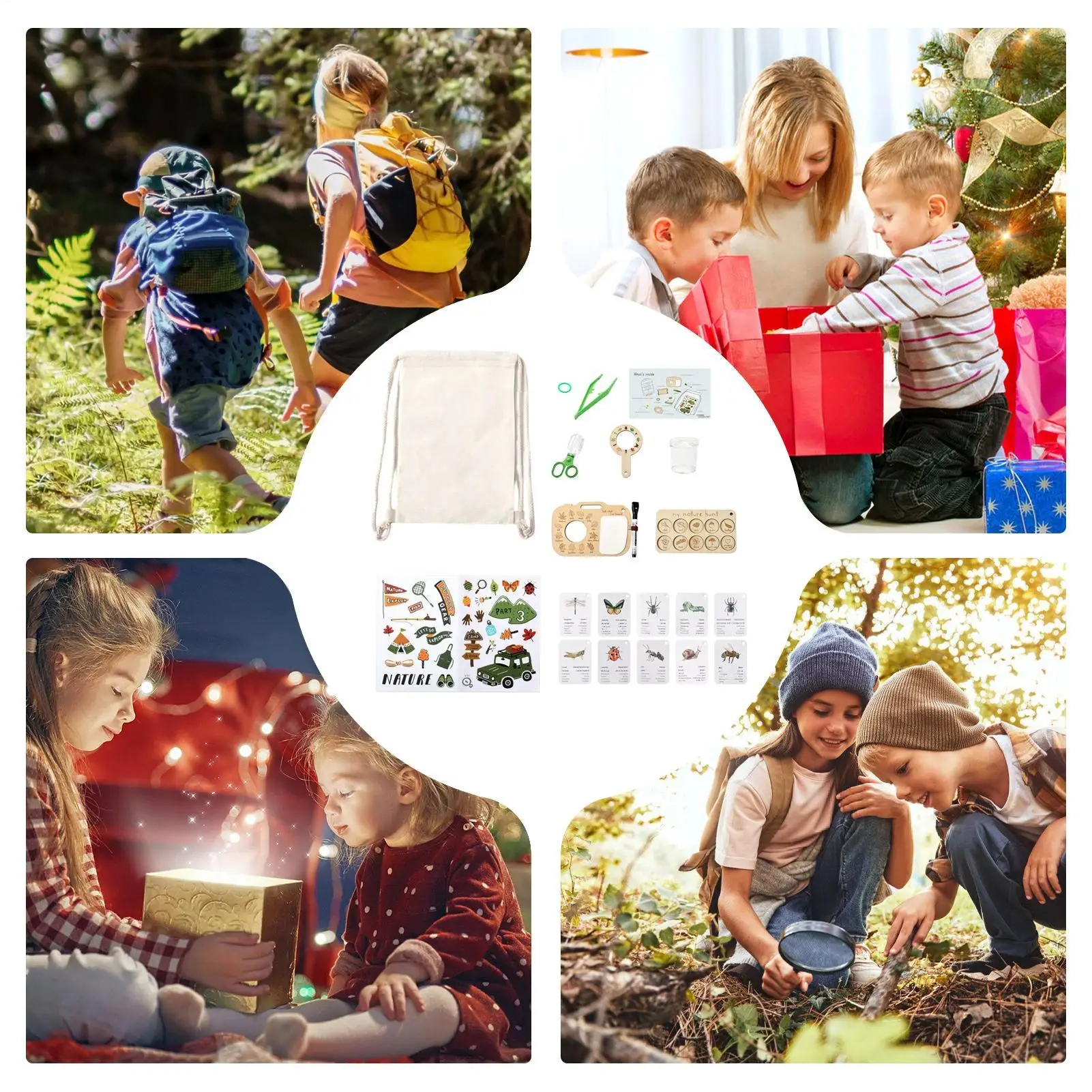 Kit di avventura per bambini Gioco per microscopio per piante Kit di avventure all'aperto per bambini per studenti adolescenti Scuola Compleanno Campeggio Fuori dal giardino