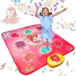 VATOS Alfombra de baile de juguete para niñas, tapete de juego táctil musical para niños de más de 3 años |   Luz de volumen ajustable 5 Juego 3 niveles Regalos