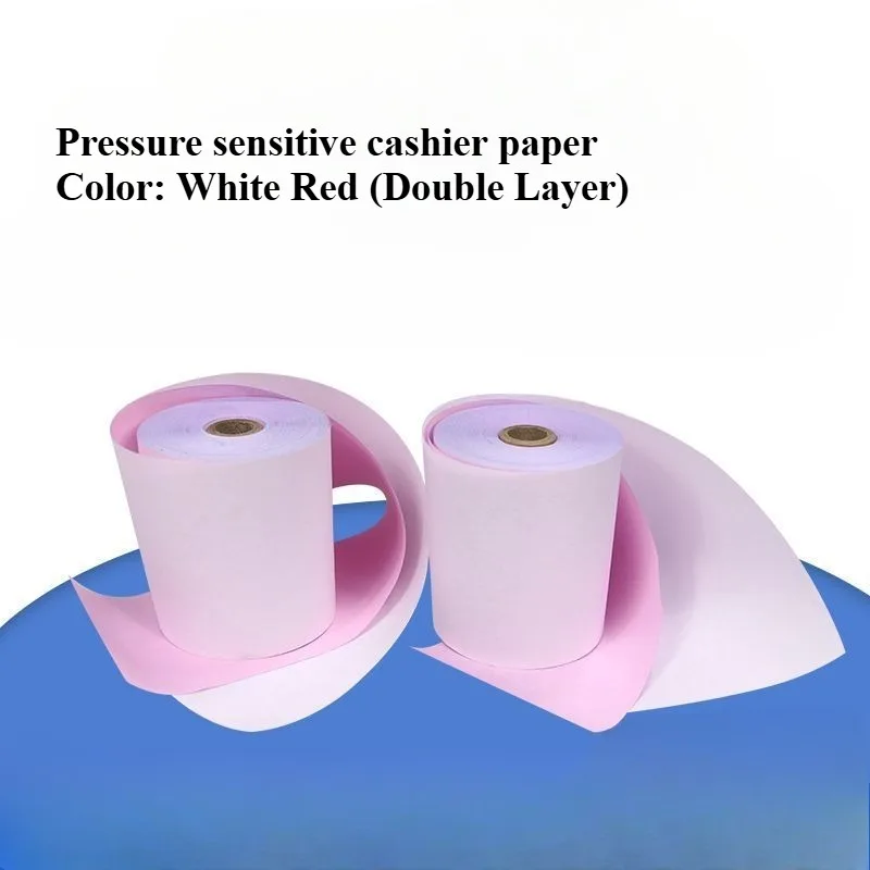 

100 Rolls/set Double Layer Carbonless Cash Register Paper 60 * 75mm Supermarket Receipt Machine Three-layer Cash Register Paper