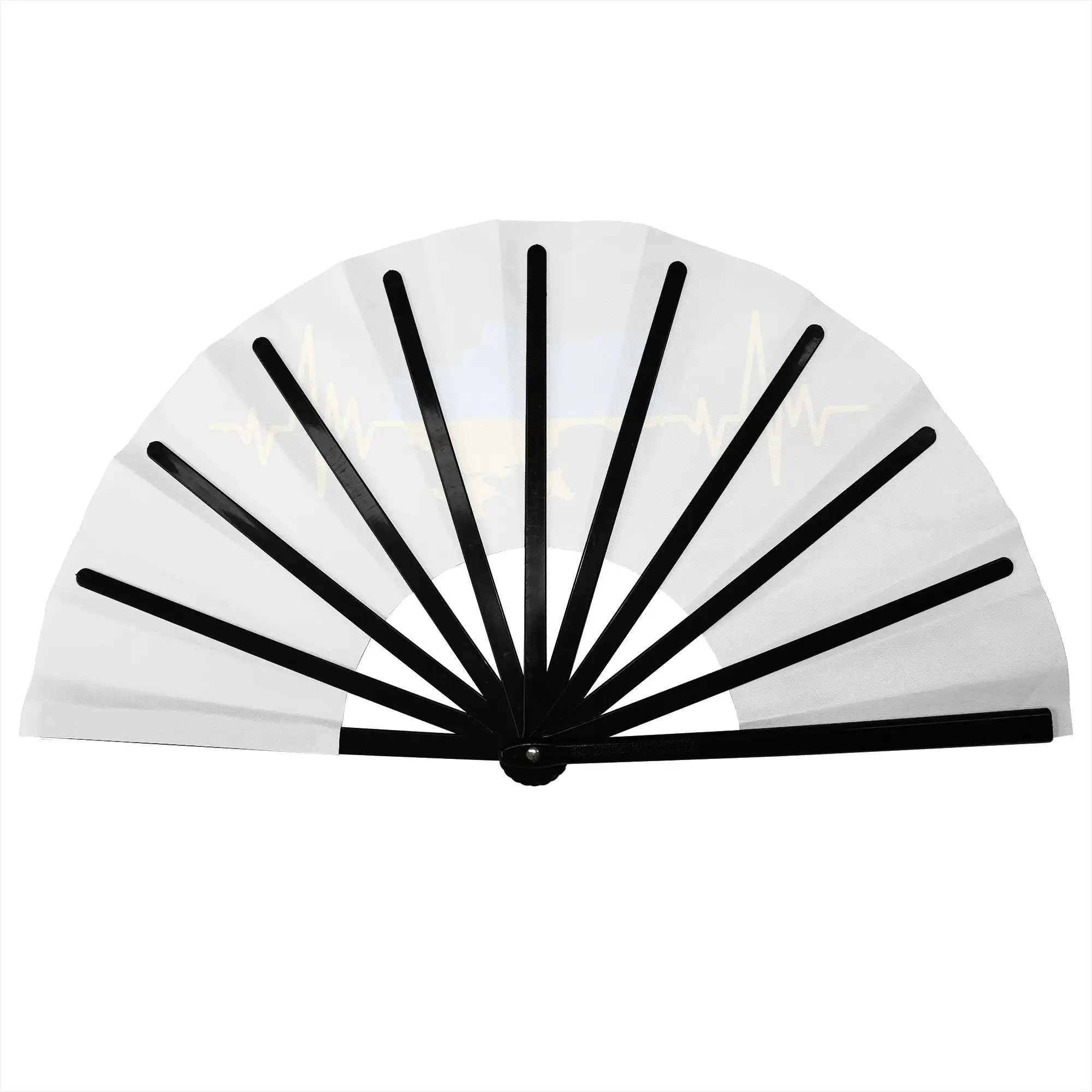Flag Of Ukraine Traditional Folding Fan Oriental Ukrainian Heart High-Quality Polyester Fans Gift  Exquisite Decorative Hand Fan