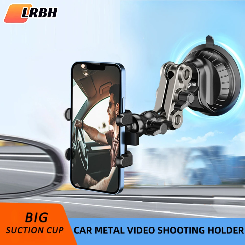 Suporte de Celular para Carro com Gravação de Vídeo, Braço Mágico Universal com Sucção, Suporte para Celular no Para-brisa/Vidro para Gravação de Vlog
