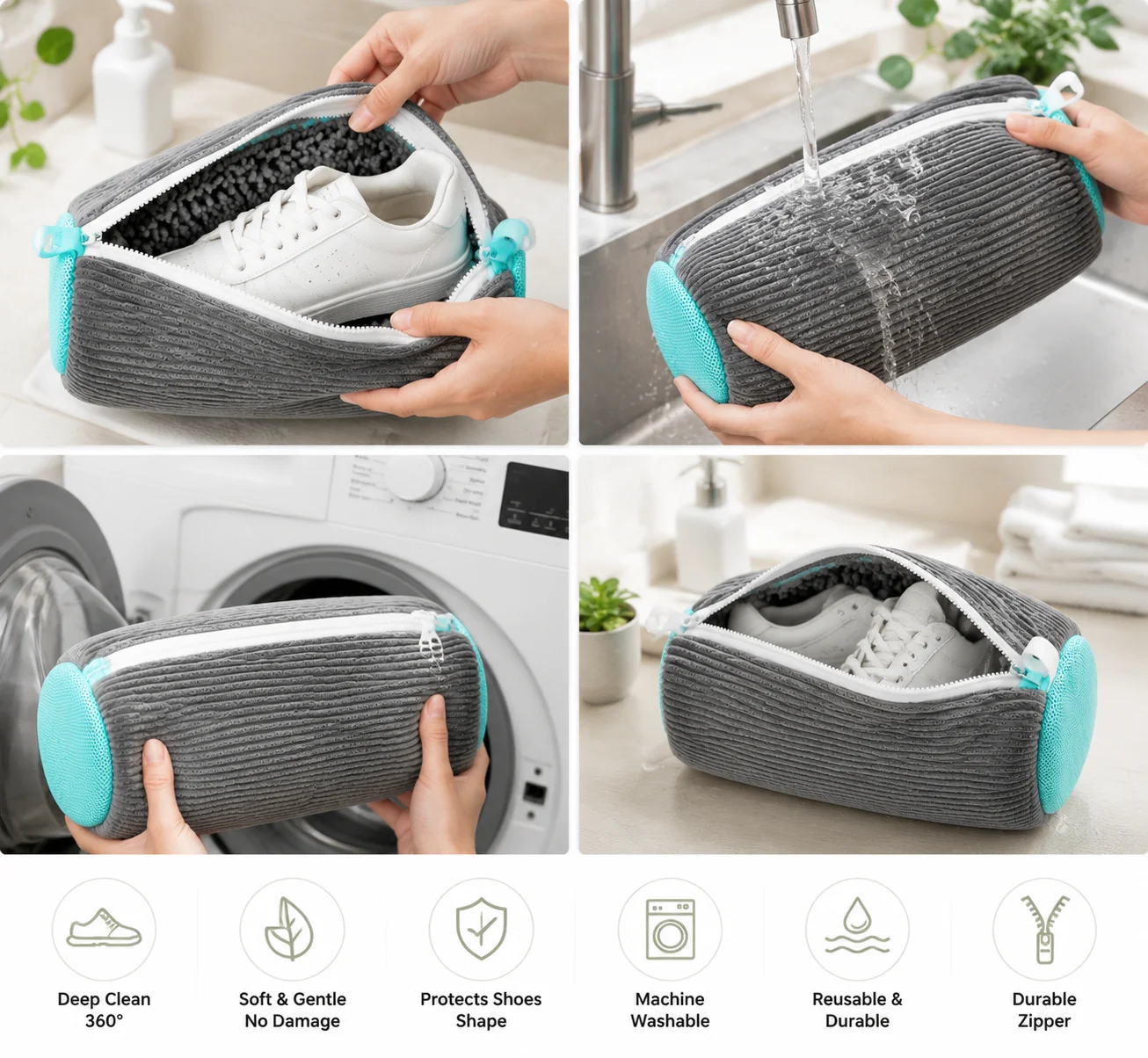 2Pcs Reusable Shoe Washing Lau - Sneaker Protector review and price