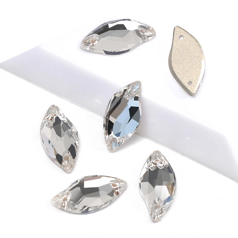 YANRUO 3254 Diamant Blatt Nähen Strass Flatback Lose Perlen Strass Nähen Auf Kristall Steine Für Schmuck Machen – Detail 4