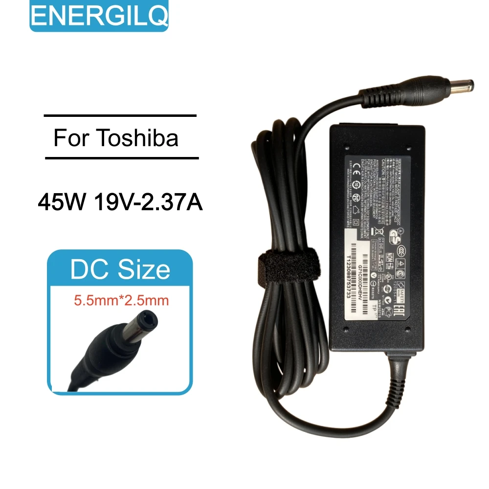 Adaptador de CA de 19V, 2,37a, 45W, cargador para portátil Toshiba C55-B5100 C55-B5201 C55-A5308 Pscf6u-0e4066, fuente de alimentación para tableta
