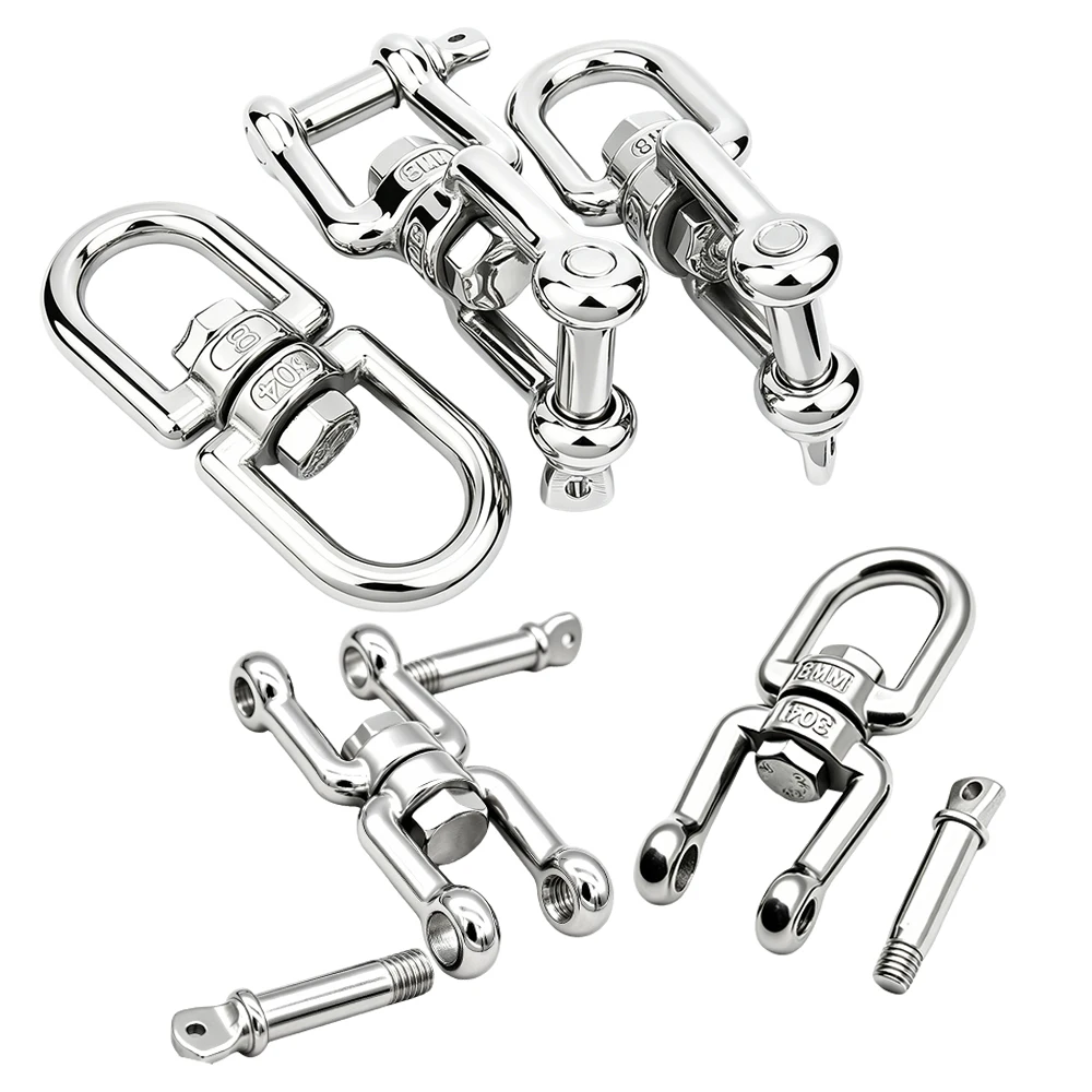 304 Stainless Steel Double Head Rotating Eye Hook and Loop Lonnector Usedfor Hanging Chairs Swinging Sandbags Yoga Hammocks Wait