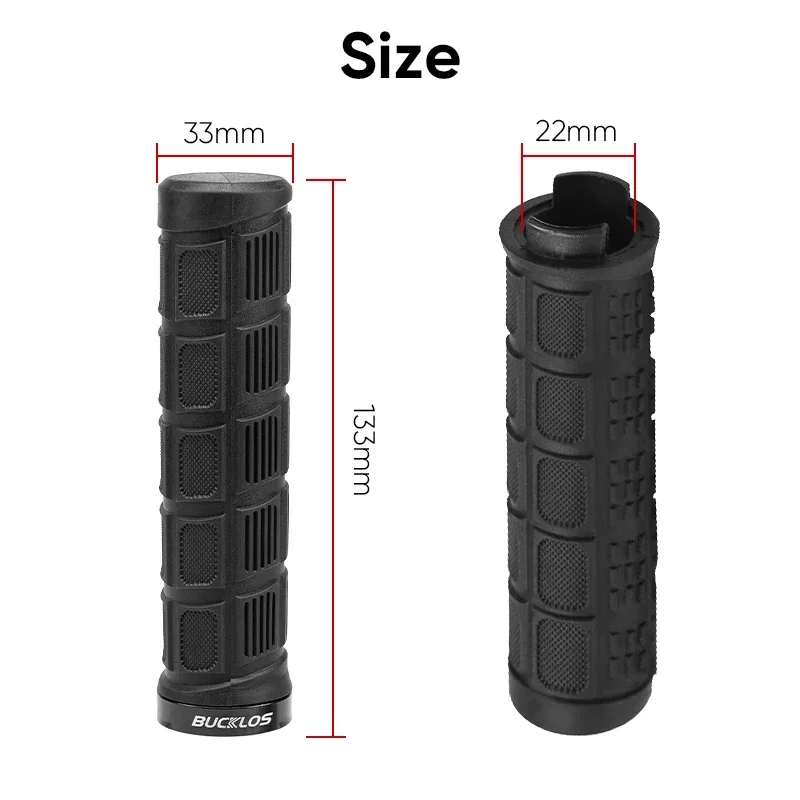 BUCKLOS 자전거 그립 고무 부드럽고 편안한 22.2mm 핸들 바 그립 미끄럼 방지 산악 자전거 핸들 바 잠금 그립 자전거 부품 썸네일 4