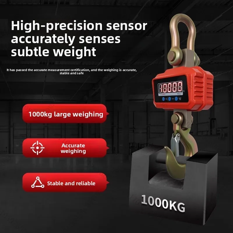 ميزان رفع رقمي 5T، رافعة وزن صناعية معلقة، شاشة محمولة، غلاف من الألومنيوم، جهاز تحكم عن بعد لاسلكي