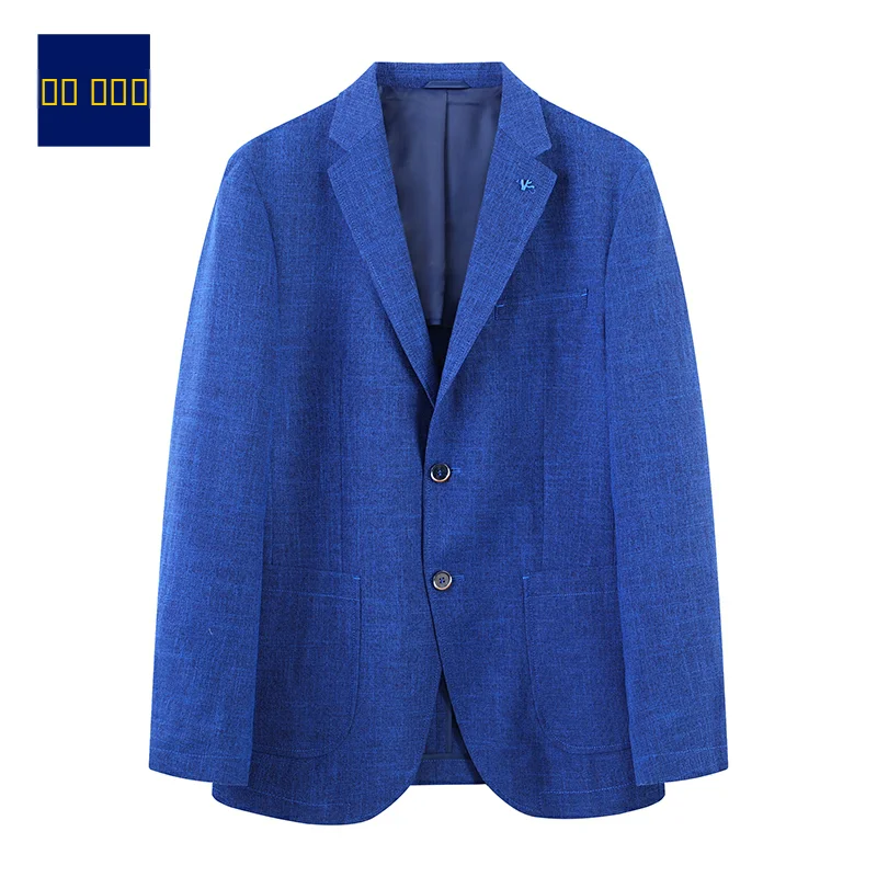 

Casual Versatile Youth Men's Tailored Jaet Spring New Sle Basic ular Long Sve Stand Fit Daily Wear Two Button Su...