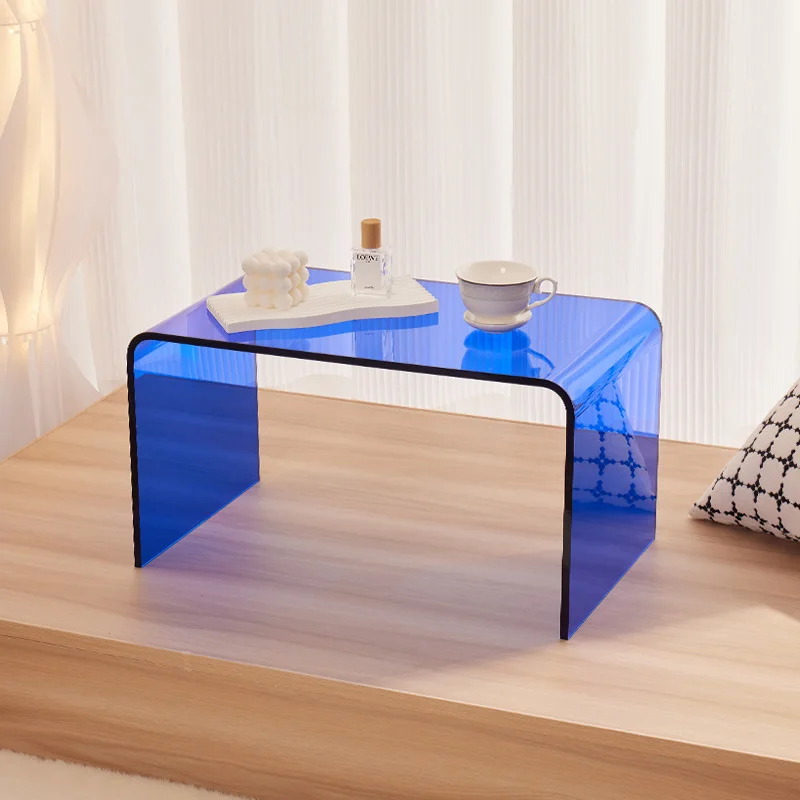 

Acrylic Window Coffee Table Scratch-Resistant Tatami Floor Desk Minimalist Bedside Table for Living Room or Balcony