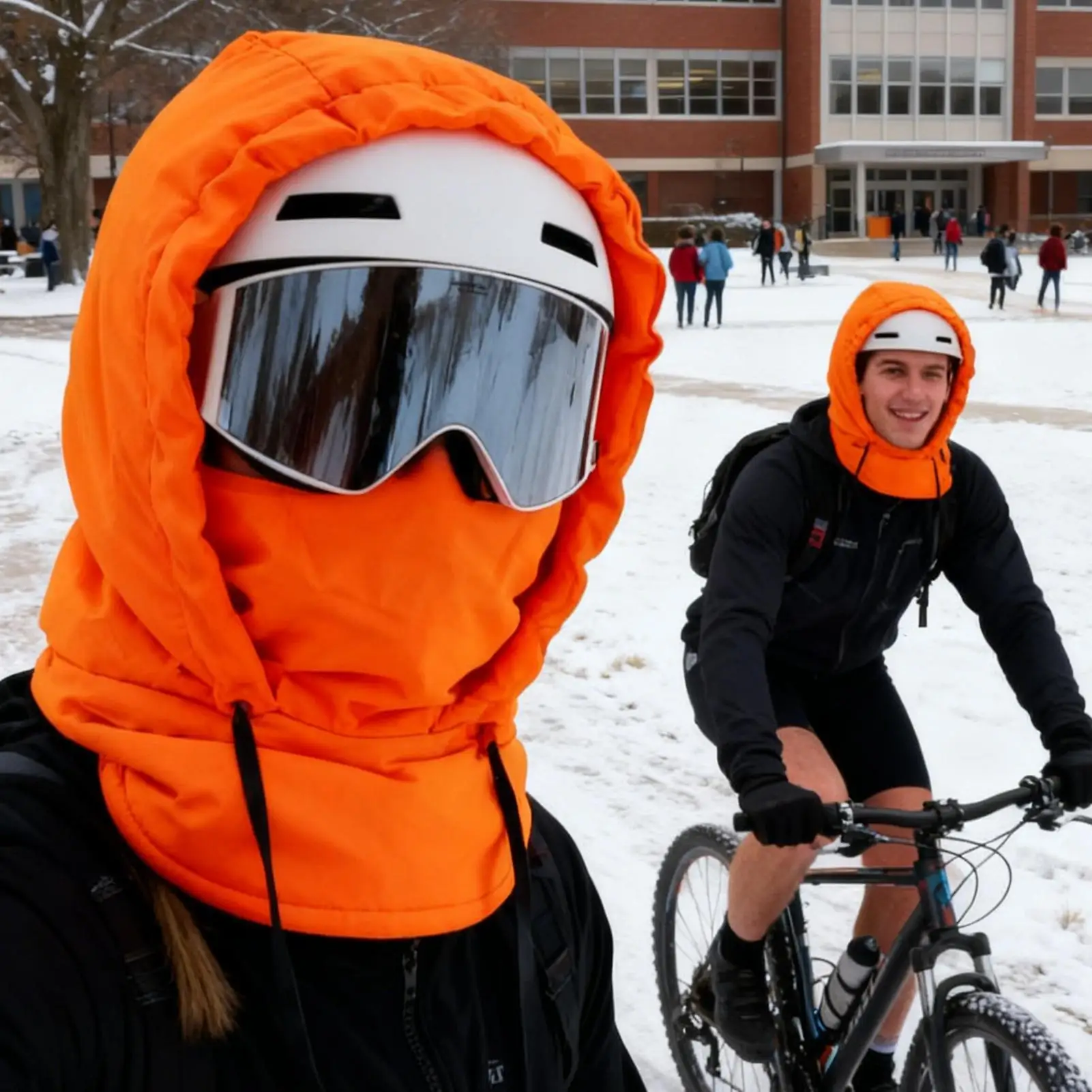 

Waterproof Fleece Lined Hood Breathable Fleece Windproof Warm Headwear Winter Face Cover For Cycling Dust Outdoor Work Hiking