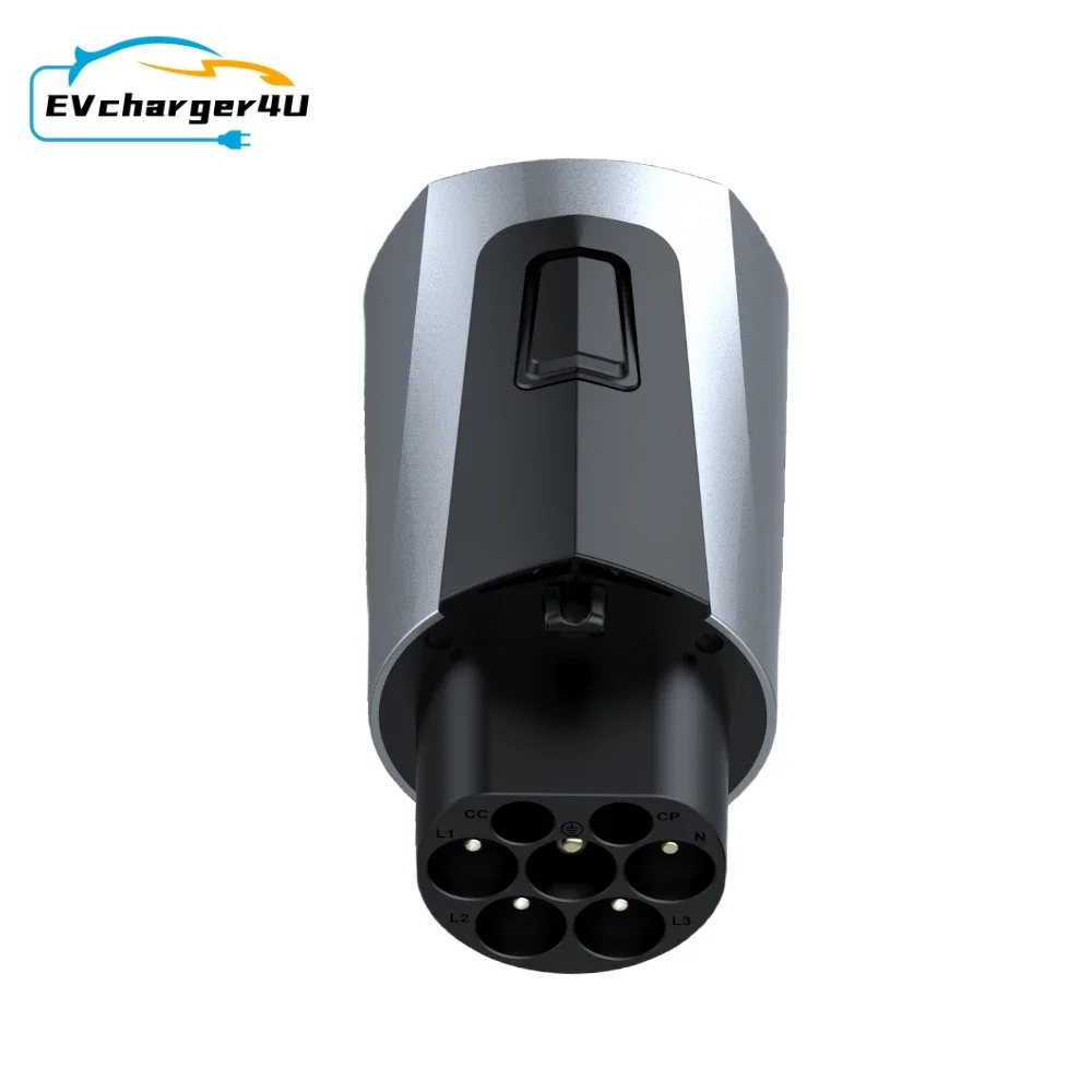 EVCharger4U IEC62196 tipo 2a GBT EV adaptador trifásico 32A 22KW con doble gancho para marca china, convertidor de adaptador de carga EV