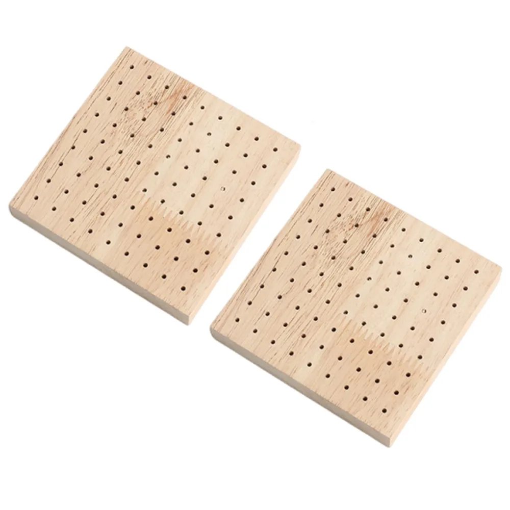 

2Pcs 61/81 Hole Wooden Polishing Head Storage Board Save Space Square Nail Tools Storage Stand Creativity Portable