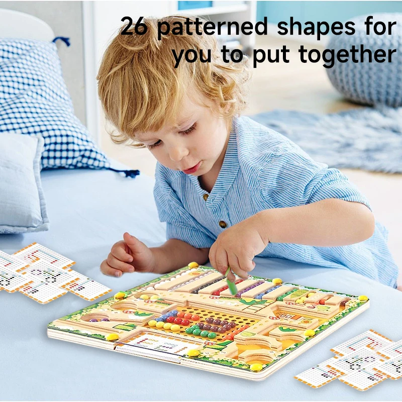 Kinder Magnetische Stift Moving Ball Spielzeug Holz Zählen Bord Farbe Sortierung Spiel Spielzeug Nehmen Übung Kinder Hand Gehirn Entwickeln Spielzeug