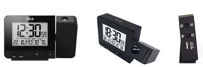 الإسقاط WIFI ساعة ذكية مزامنة الوقت التلقائي القياسية ساعة صامتة درجة الحرارة والرطوبة ساعات منبه #4