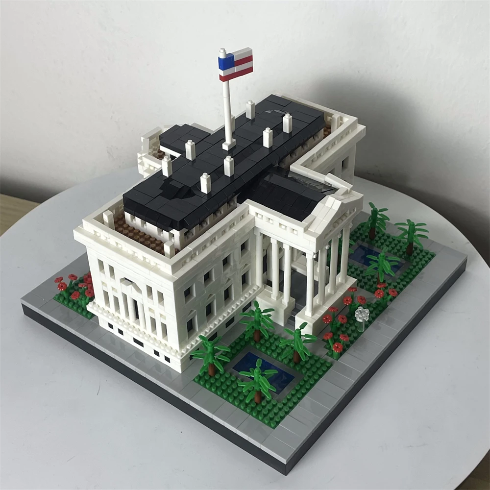 مجموعة ألعاب مكعبات بناء صغيرة للبيت الأبيض الرئاسي ، قطعة ديكور مثالية للمنزل والمكتب ، عنصر هدية رائع #4