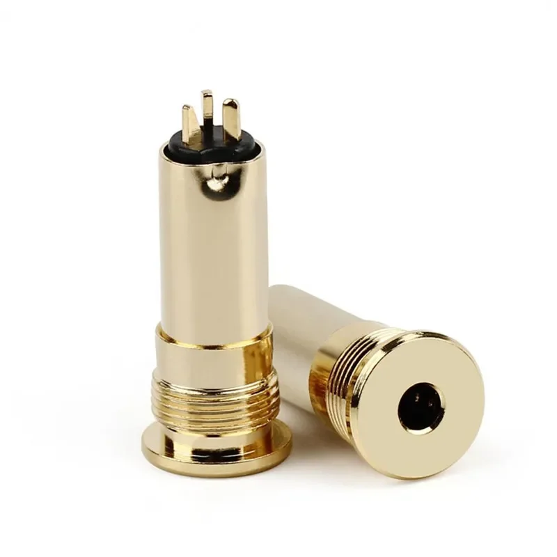 3.5mm Female Jack 4 Poles 3 Contact Headphones Adapter 3.5 Speaker Terminal Audio Plug Gold Plated Copper Wire Connector