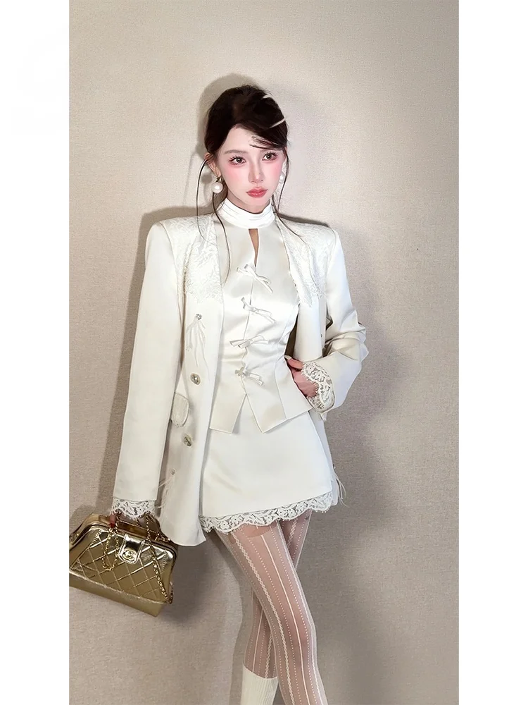 

PITAO Original Faion Spring New Outerwear Vest orts Set V-ne Two-piece Women's Ensemble for Ages 25-35 Years Old