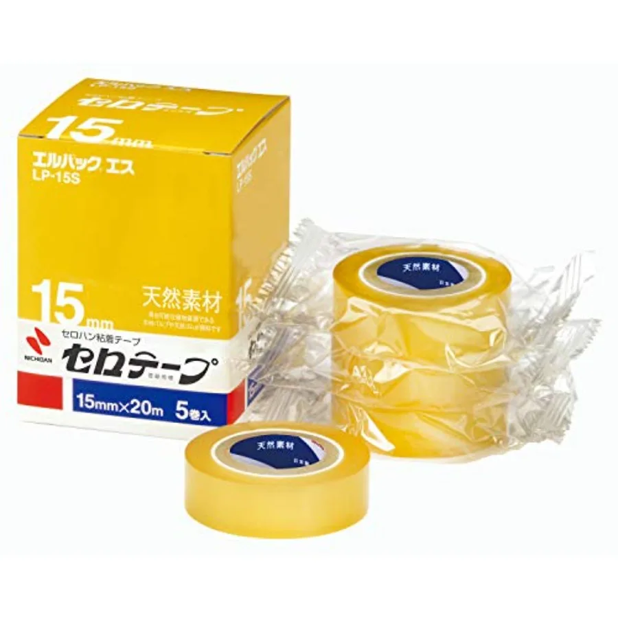 

Лента целлофановая Nichiban LP-15S, маленький рулон, 5 рулонов, 0,6 дюйма (15 мм) x 65,6 футов (20 м)