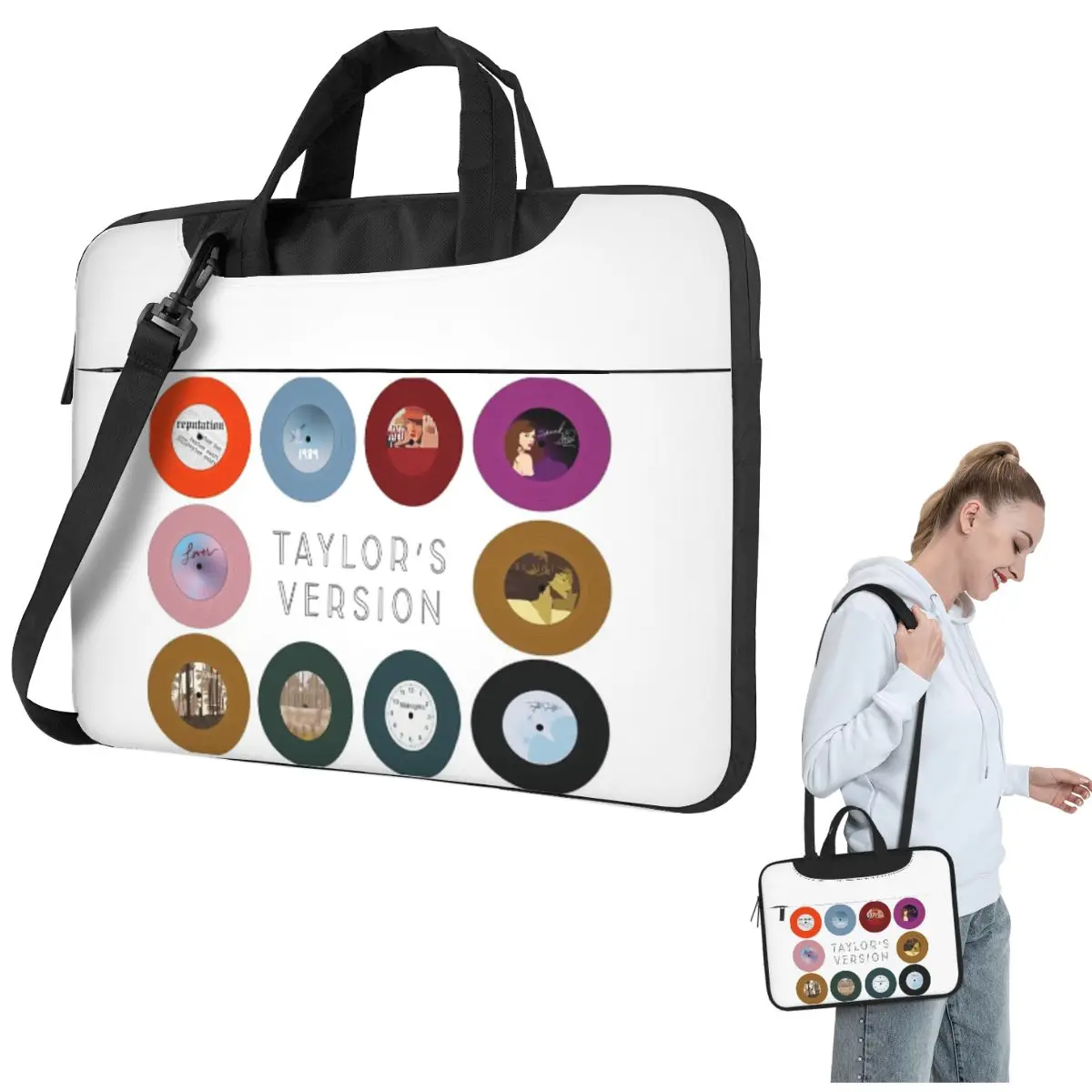 

Taylors Version Eras Tour Albums Crossbody Laptop Bag Case Computer Bag 13 14 15.6 Inch Notebook Pouch for Macbook Pro