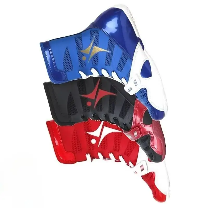 

Профессиональные борцовские туфли унисекс, дышащие боксерские кроссовки с сеткой для мужчин и женщин, черные, синие боевые туфли, тренировочная обувь для спортзала