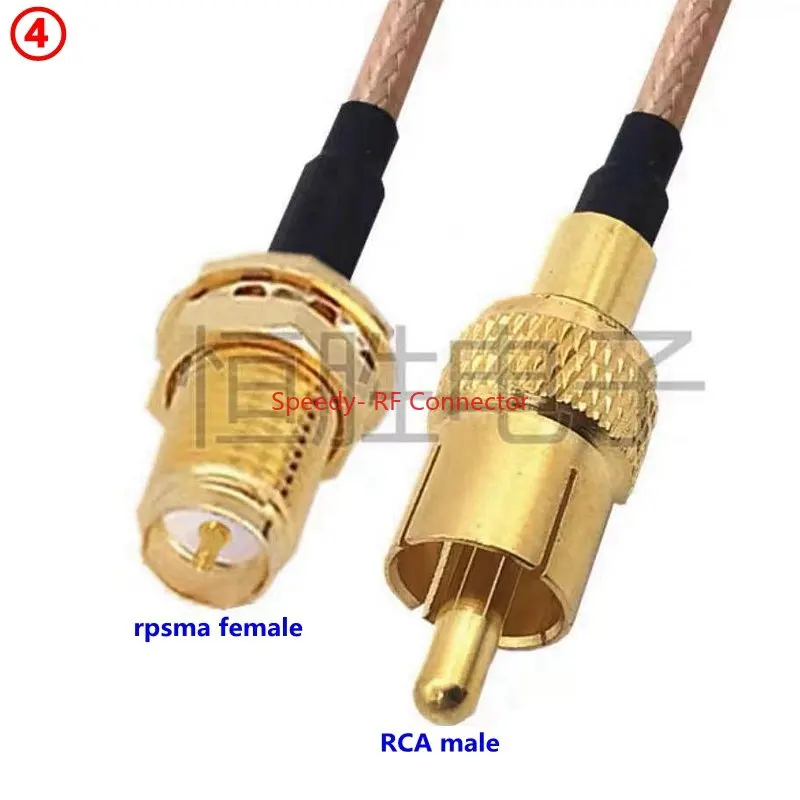 RG316 كابل محوري RCA ذكر إلى SMA BNC TNC موصل RCA ذكر أنثى تجعيد لتمديد كابل انخفاض خسارة التسليم السريع النحاس #5