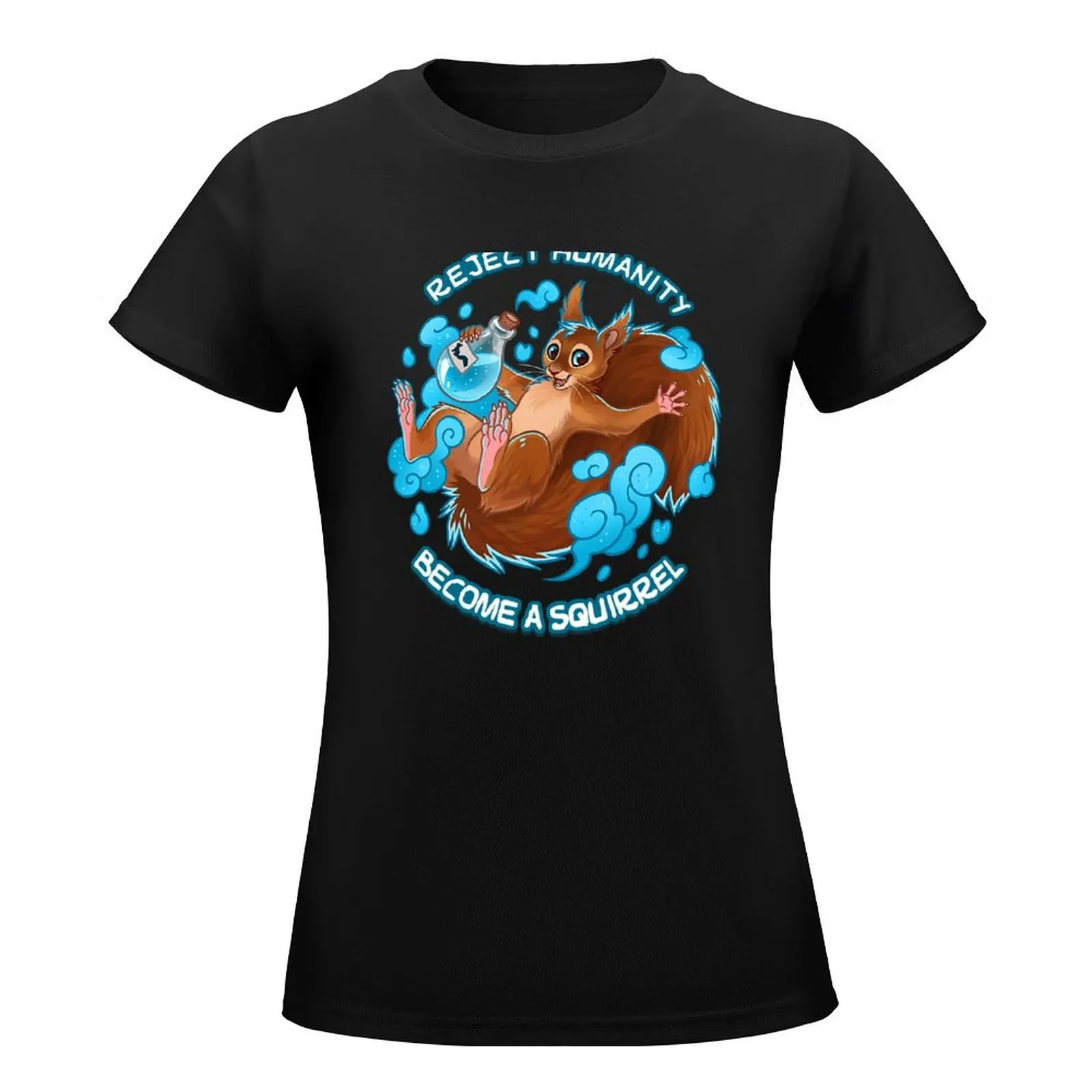 Reject humanity, Become a SQUIRREL! T-Shirt oversized tees white t shirts for Women