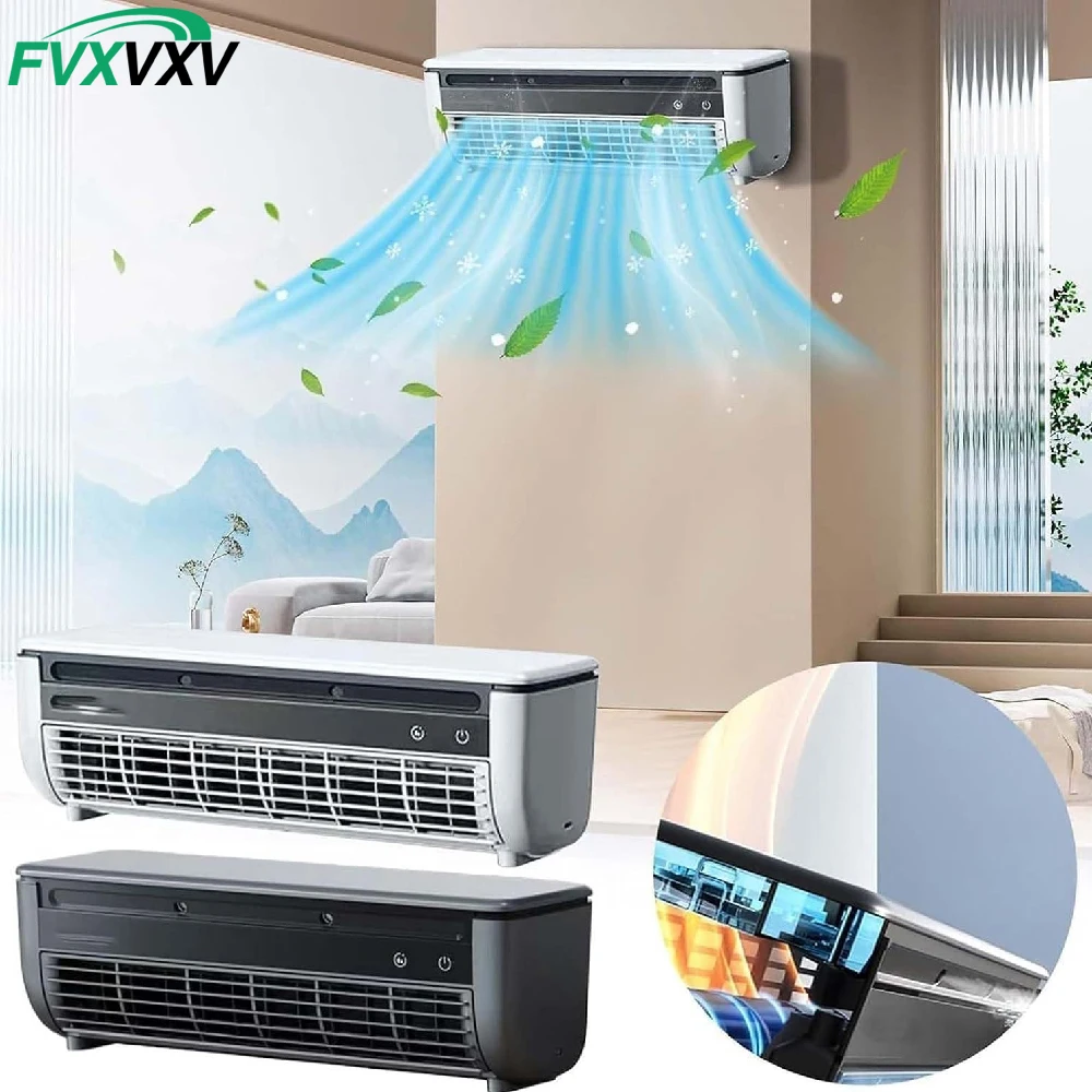 1PCS Small Mini Split Air Conditioner, Ductless Wall Mounted No Window AC Remote, 3 Speed Cooling Bedroom Home Office