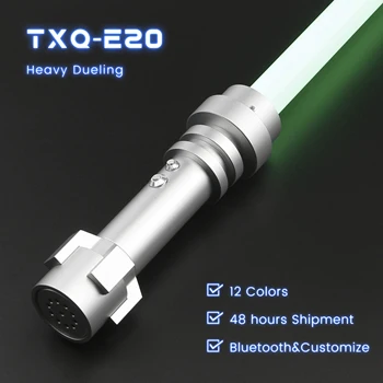 TXQSABER Mini Brick Heavy Dueling Neo Pixel Lichtschwert RGB Smooth Swing Metallgriff Lichtschwert mit LED-Klinge Jedi-Laserschwert