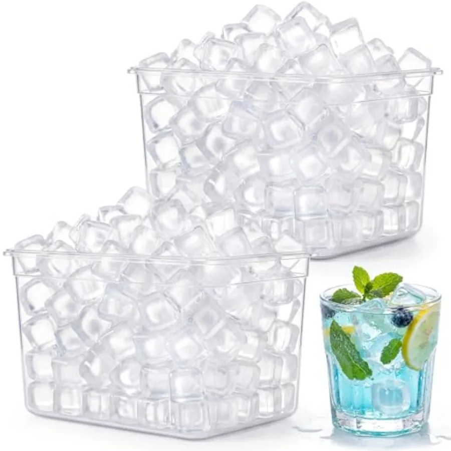 

320 Pcs 10lb Reusable Ice Cubes Clear Plastic Ice Cube Refreezable Without Diluting Large Frozen to Keep Drinks Cool Longer for