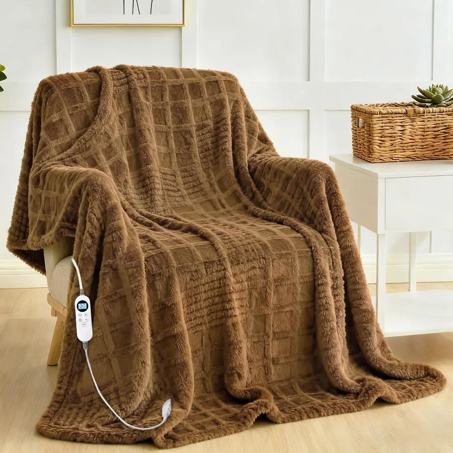 

Blanket Electric Full, 74x84Heating Blanket Waffle with 12 Heat Levels, Fast Heating Blanket with 112 Timer Settings, Overheat P