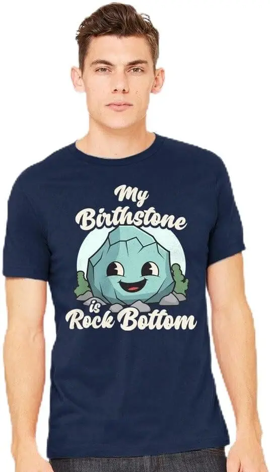 Rock Bottom - Mens Gemstone, Birthstone, T-Shirt Anime Graphic T-shirts For Men Clothing Women Tees Y2K Tops Unisex Summer Short