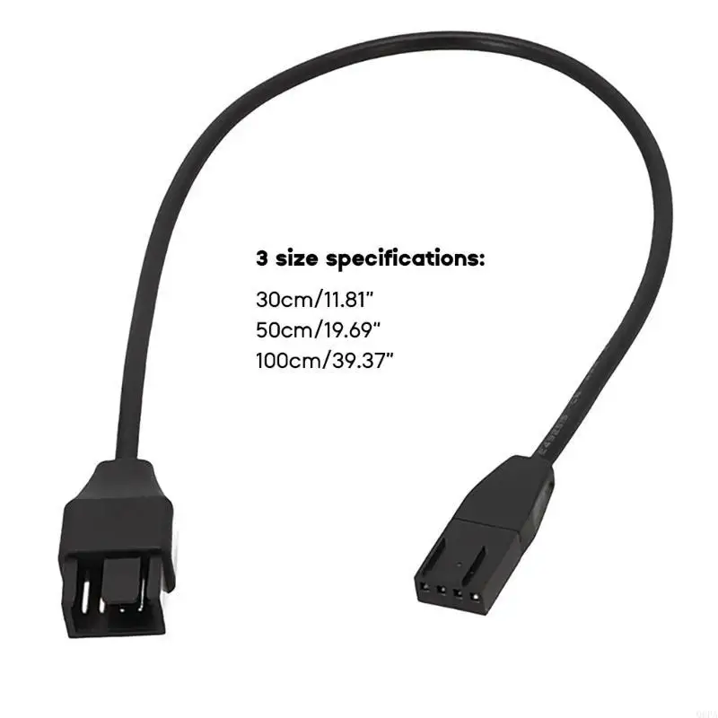 30cm/50cm/100cm Ventilador de resfriamento de computador PWM Controle de temperatura Cabo de extensão de 4 pinos Caso Cabo de extensão de alimentação do ventilador