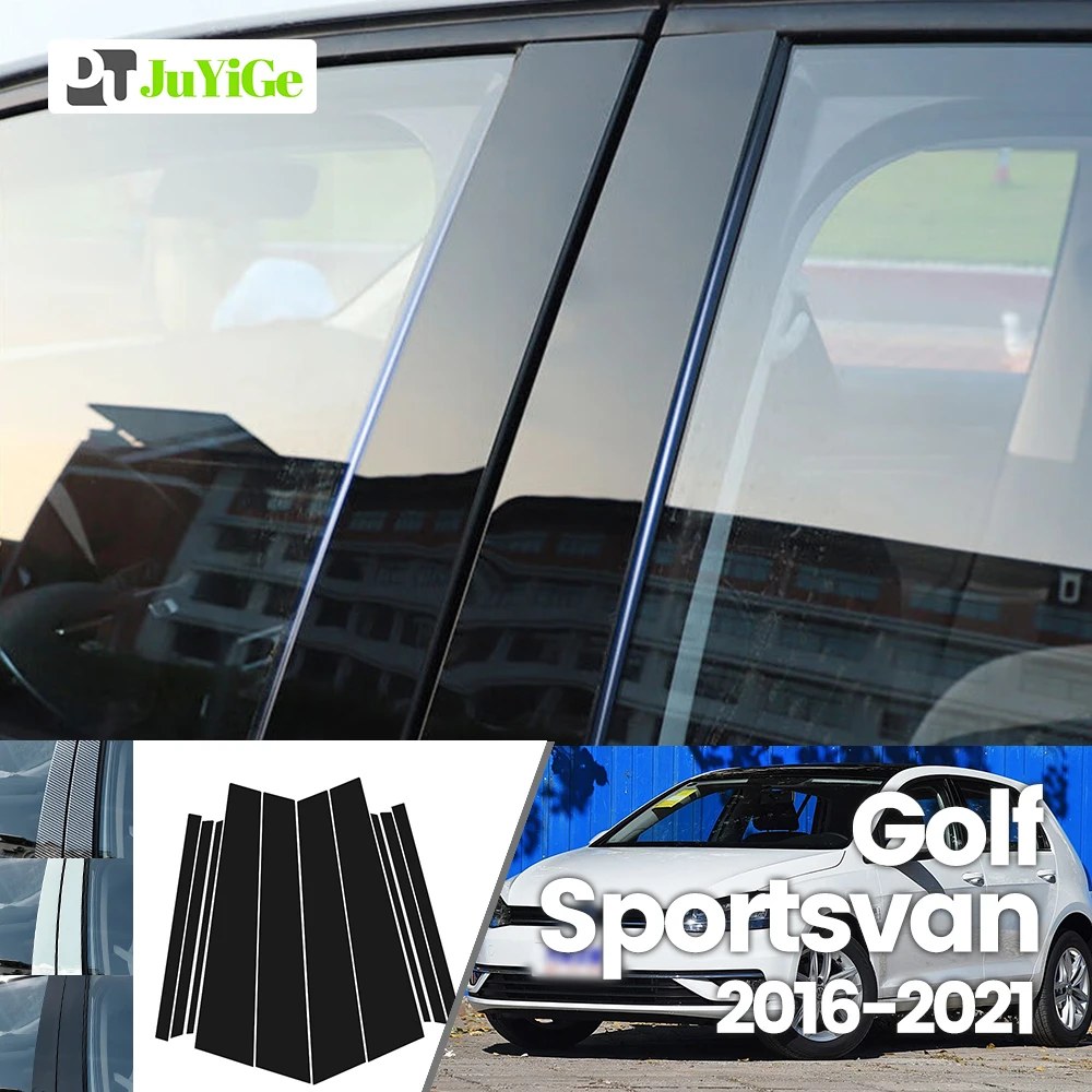

For Volkswagen Golf Sportsvan 2016-2021 2017 2018 Bright Black Carbon Fibre Window Door B C Sticker