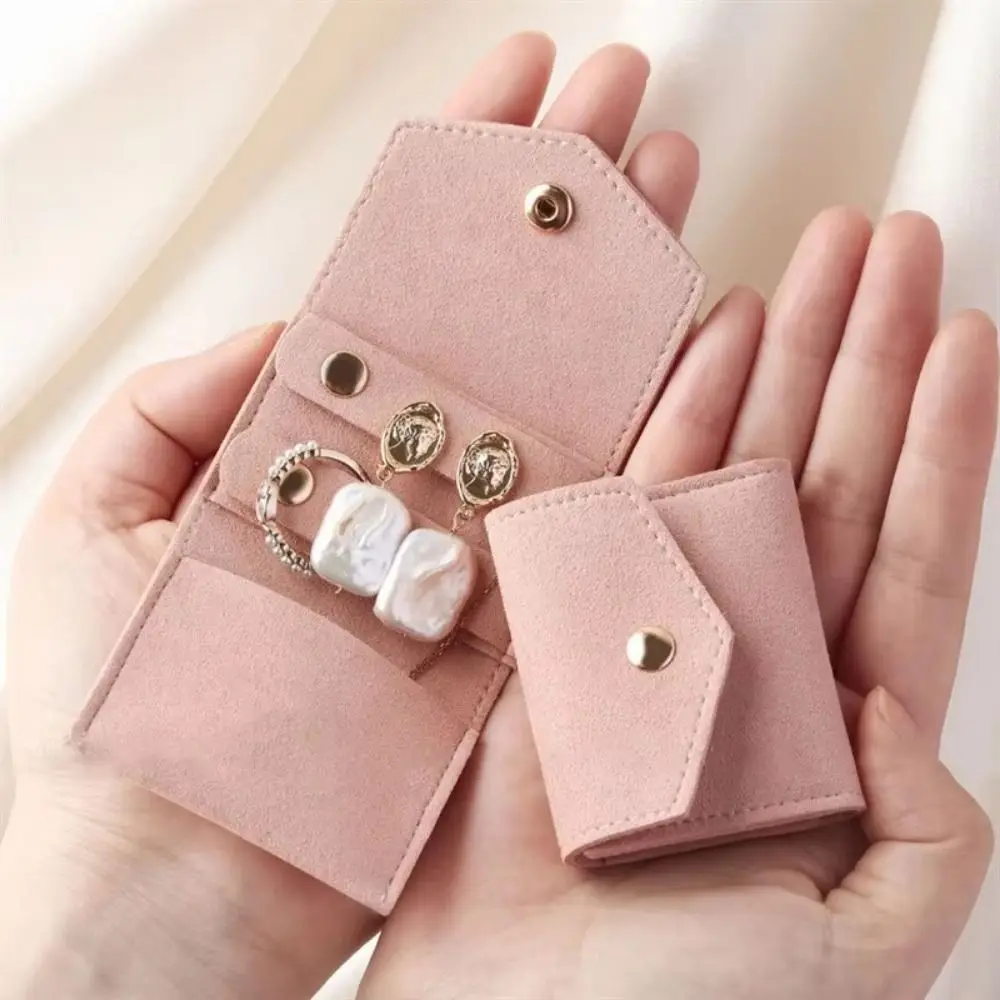 Grid Storage Jewelry Storage Roll Bag Foldable Design Multi-layer Ear Stud Storage Bag Mini Portable Foldable Jewelry Case