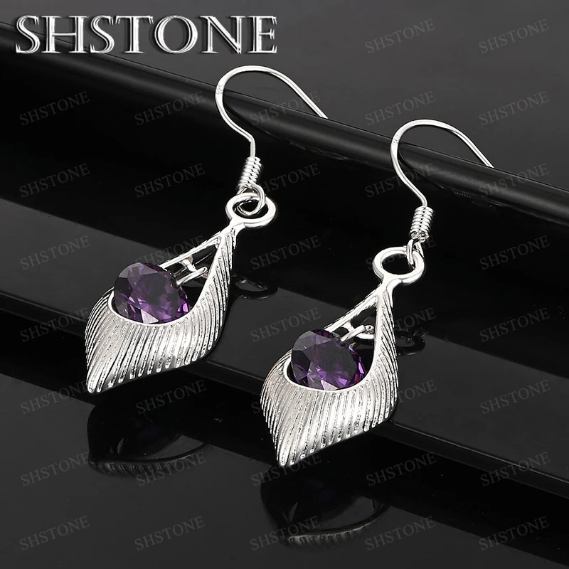 

New High Quality Jewelry 925 Sterling Silver Drop Earring Engagement Wedding Party Gifts Men Women Fashion Trendy Accessories