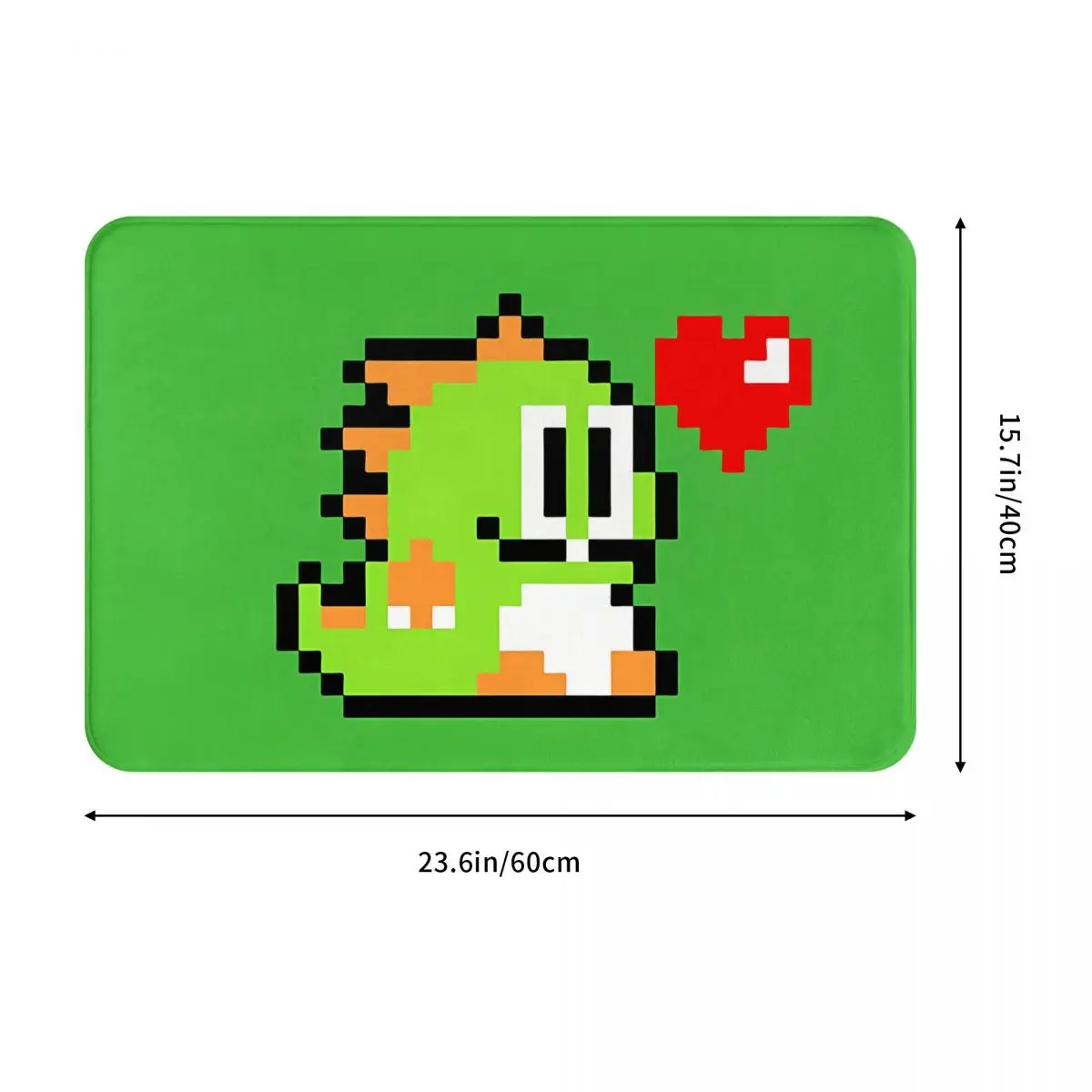 Pixel Green Bubble Bobble Game Dragon Bath Mat Rug Home Doormat Living Room Carpet Decoration