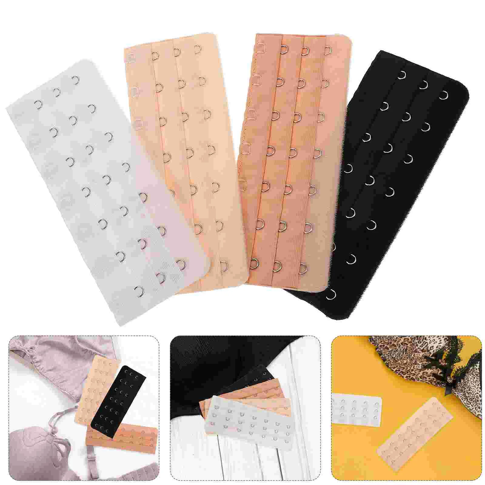 4 Pcs Shapewear Kit Hook Extensions Extenders Corset 7 Hooks Plus Size Buckle