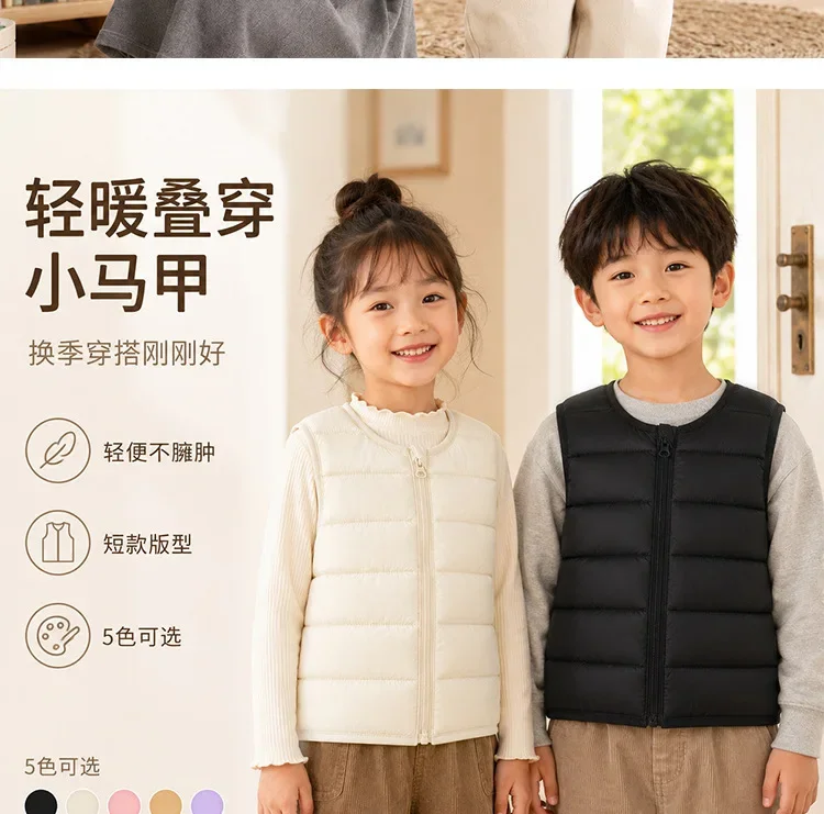 Leichte Baumwollweste für Babys, Herbst- und Wintermodell, warmes, ärmelloses Oberteil für Mädchen und Jungen, Freizeitweste für Kinder, ärmelloses, gefüttertes Innenfutter. – Detail 6