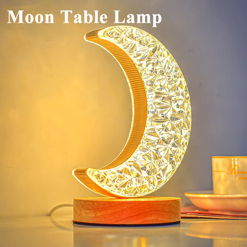 

Star Moon Table Lamp Creative Arts Ornament Decoration Bedroom Bedside Small Desk Night Light Romantic Atmosphere Gift