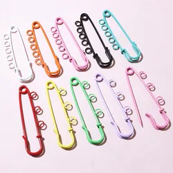 10pcs 50x16mm Safety Pins Brooch Metal Sewing Pins Clothes Pins with 3/5 Loops for Tags DIY Crafts Jewelry Making Findings