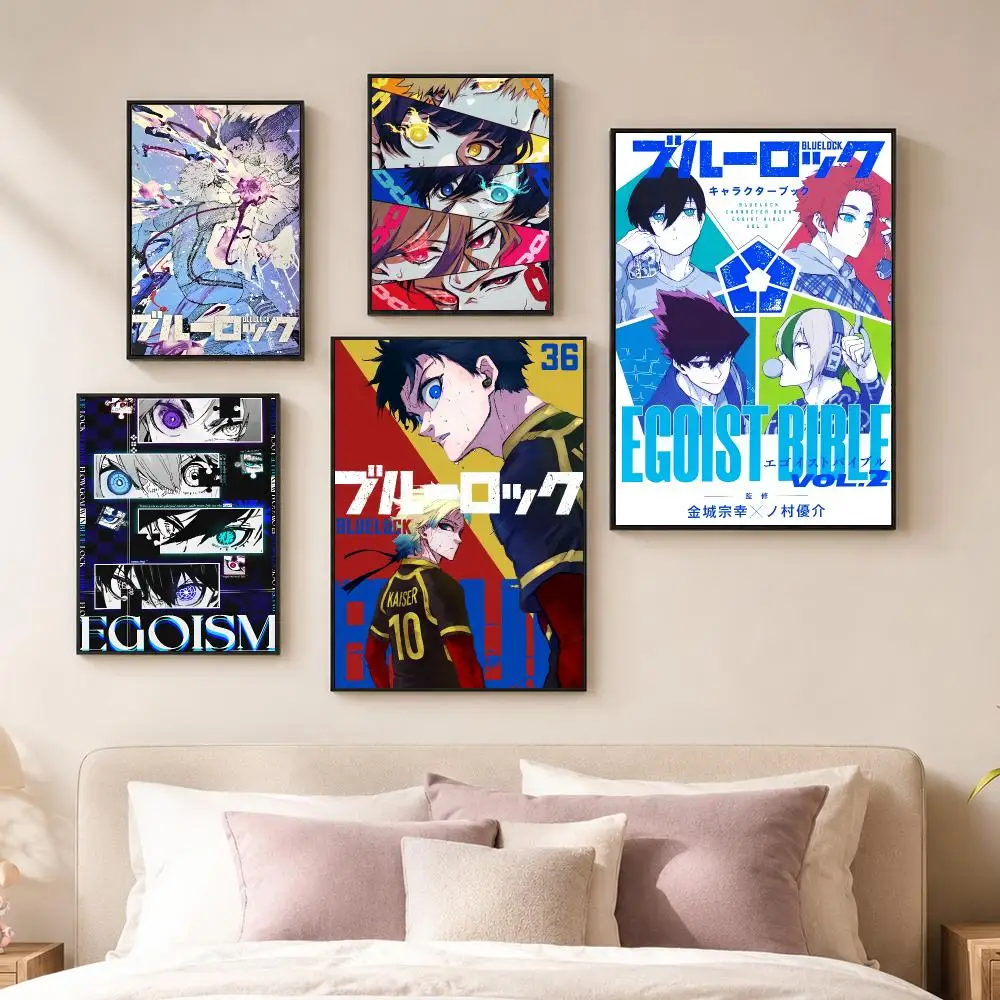 Anime B-Blue Lock Poster Vintage PP Paper Wall Art Home Decor Print for Bedroom Living Room Aesthetic Gift