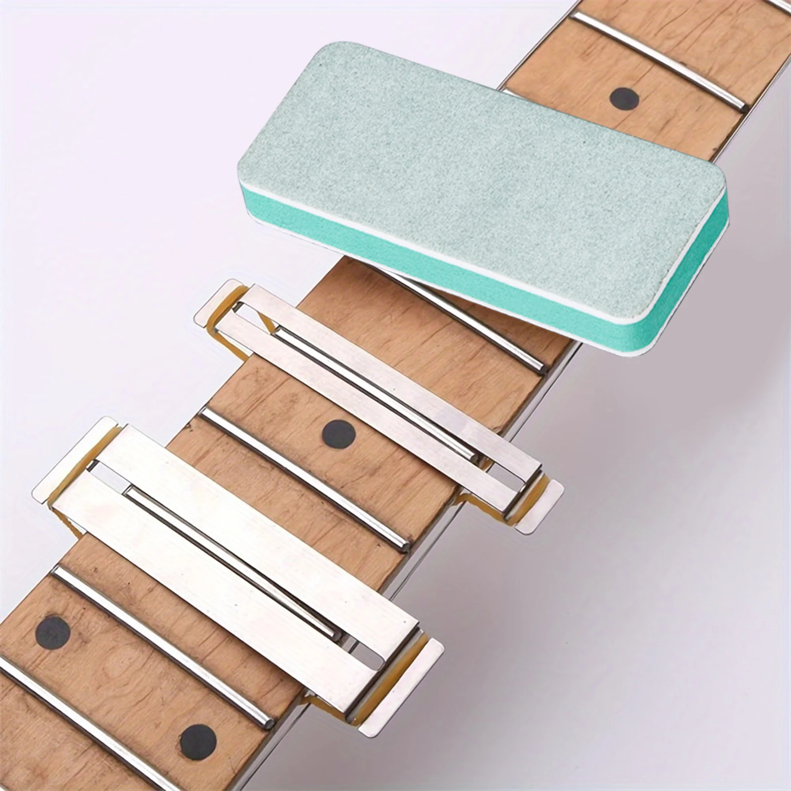 3PCS Premium Guitar & Bass Fret Polishing Maintenance Tool Kit, Professional Fret Sanding Block With Fingerboard Protector Shims
