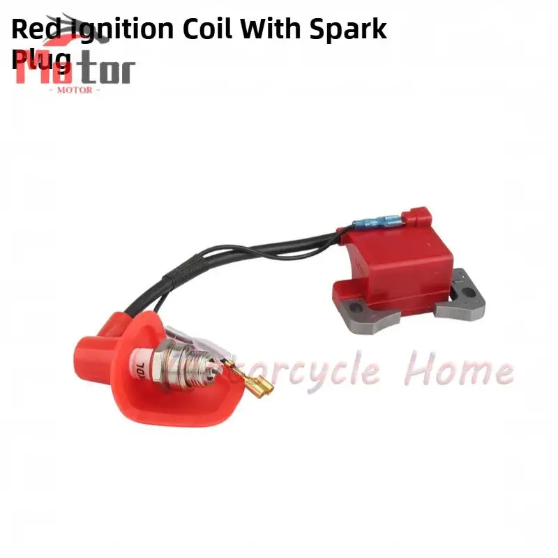 

Red Performance Ignition Coil With Spark Plug Compatible With for 43cc 47cc 49cc Mini Quad Pocket Dirt Bike 2-Stroke Engines