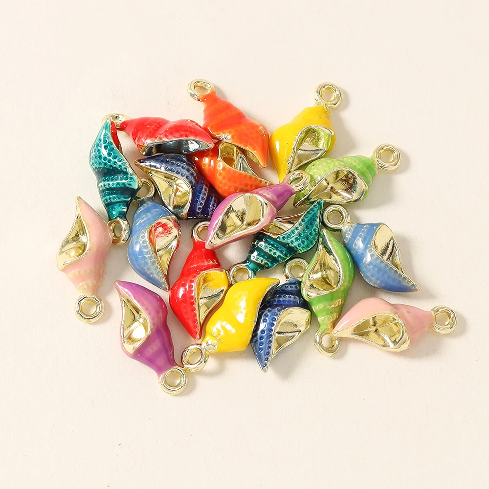 5 Stück/Set Emaille Niedliche Muschel-Anhänger Perlen Muschel-Anhänger für DIY Armband Halskette Handgemachte Ohrringe Schmuckherstellung Zubehör
